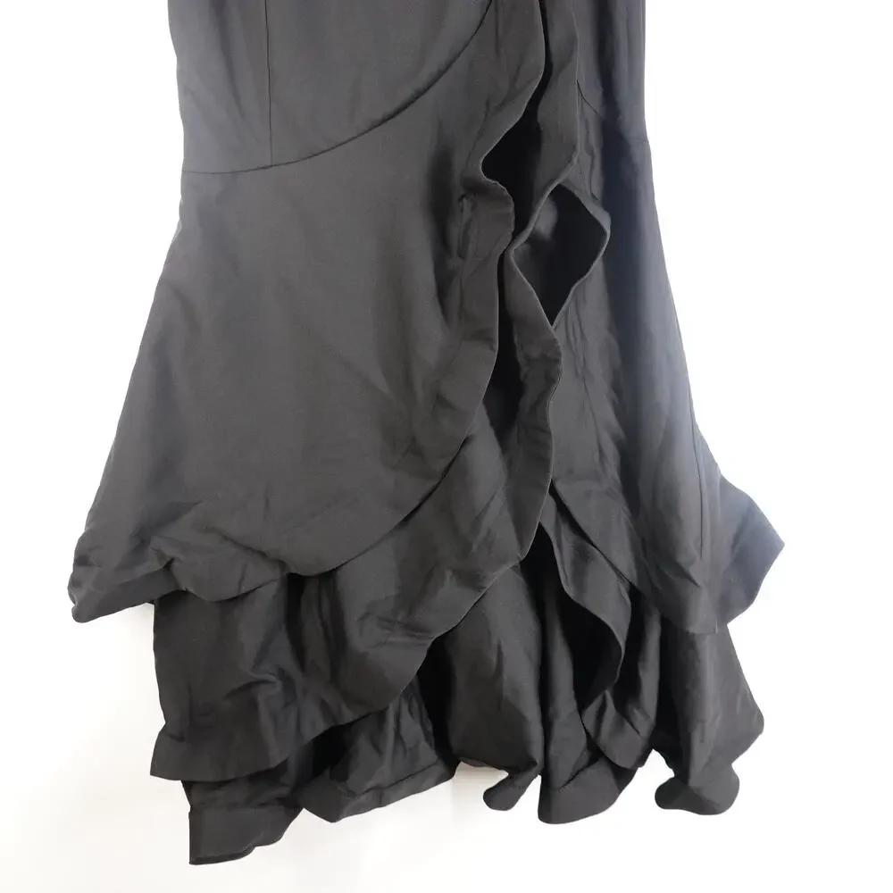 Lulus Dress Women M Fabulous Festivities Black Strapless Ruffled Cutout NEW - Picture 8 of 15